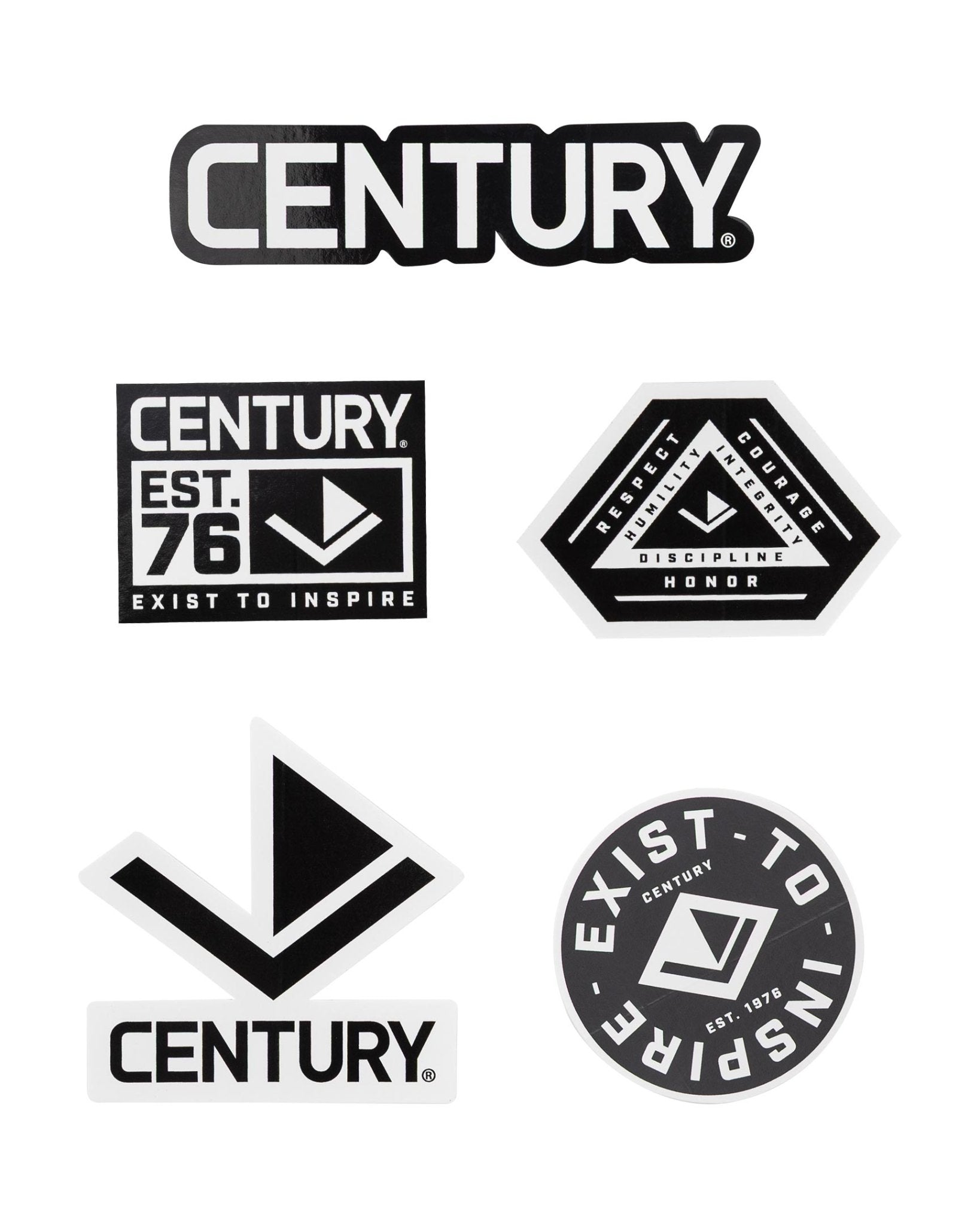 Century Black and White Sticker Pack – 5 Piece – Century US Wholesale