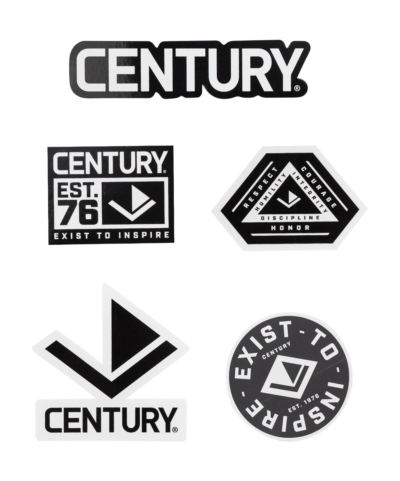 Century Black and White Sticker Pack – 5 Piece