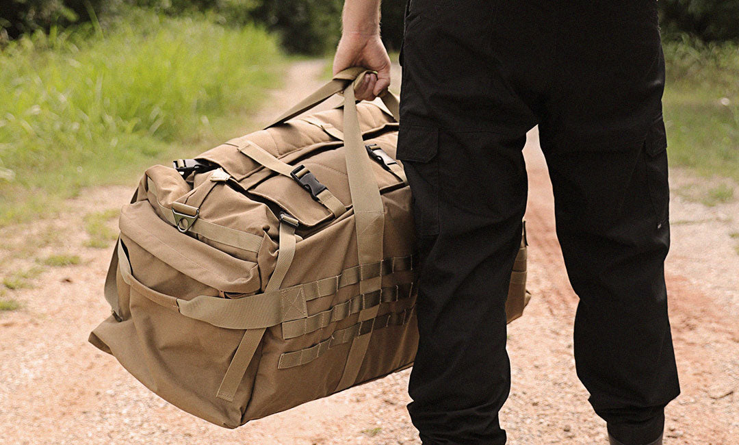 man holding training bag