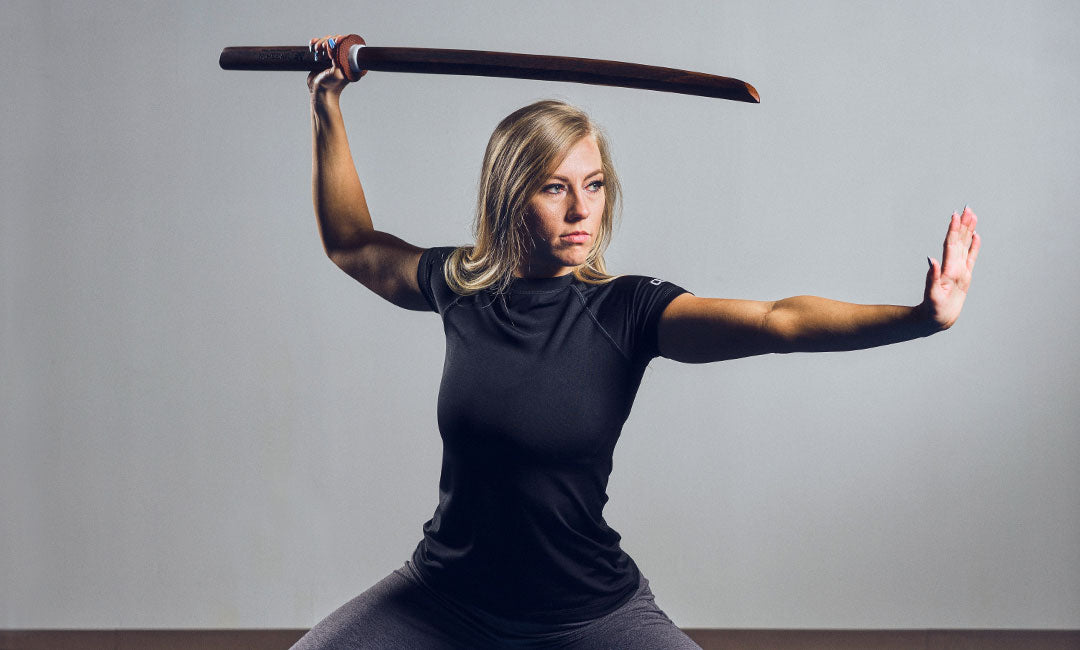 martial artist with bokken sword