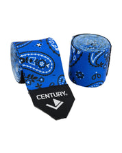 Inkline 120" Printed Hand Wraps 120" Blue White Paisley