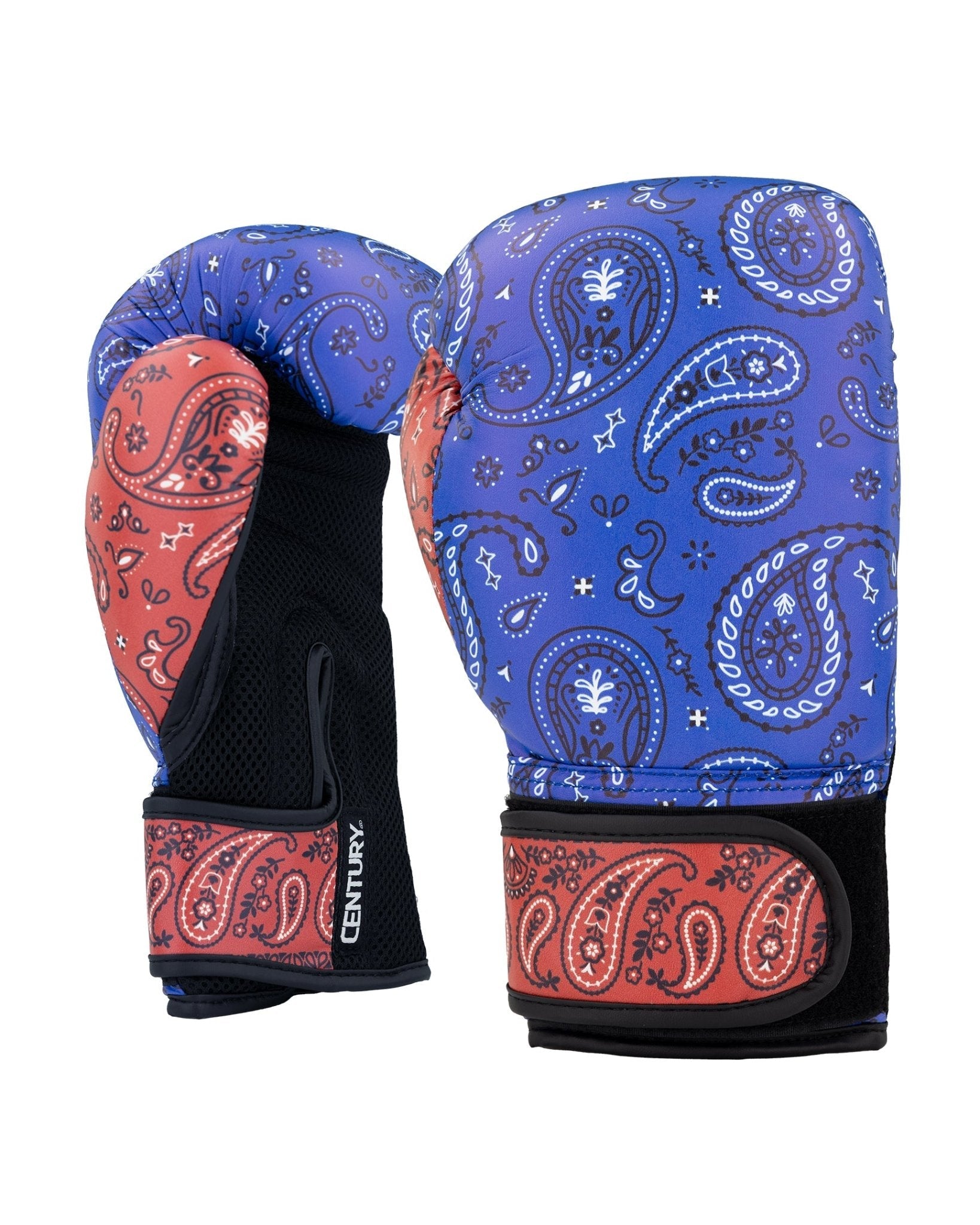 Inkline Printed Gloves 12 oz. Blue White Paisley