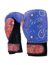 Inkline Printed Gloves 12 oz. Blue White Paisley