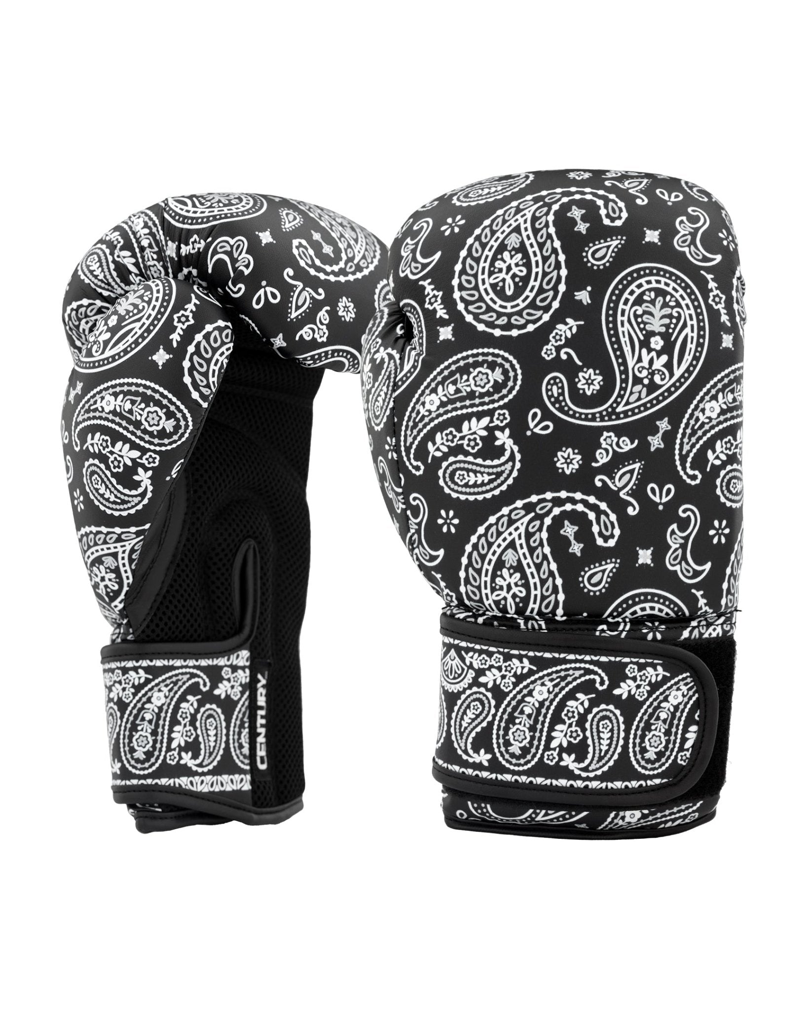 Inkline Printed Gloves 12 oz. Black White Paisley