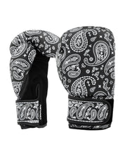 Inkline Printed Gloves 12 oz. Black White Paisley