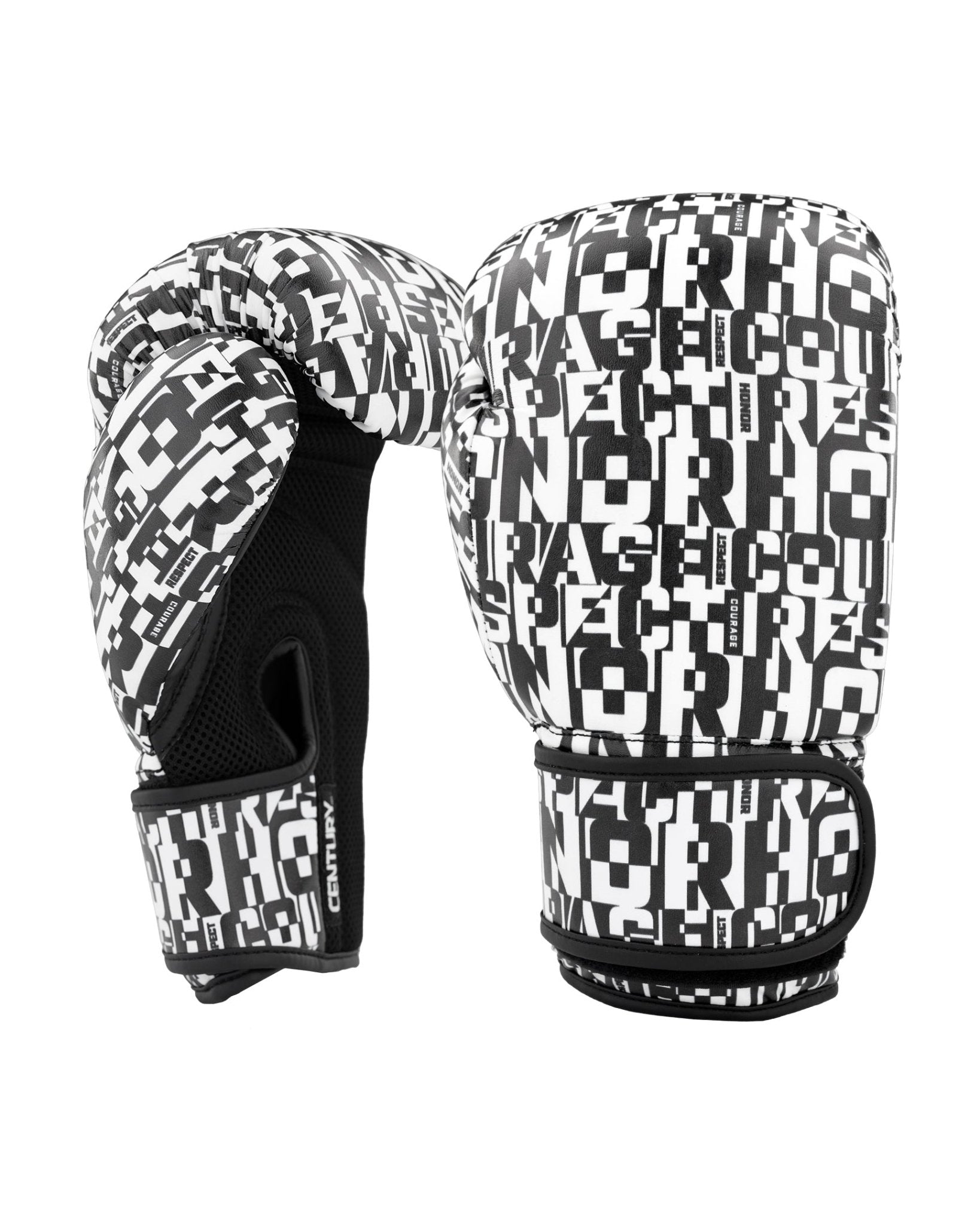 Inkline Printed Gloves 12 oz. Black White Respect