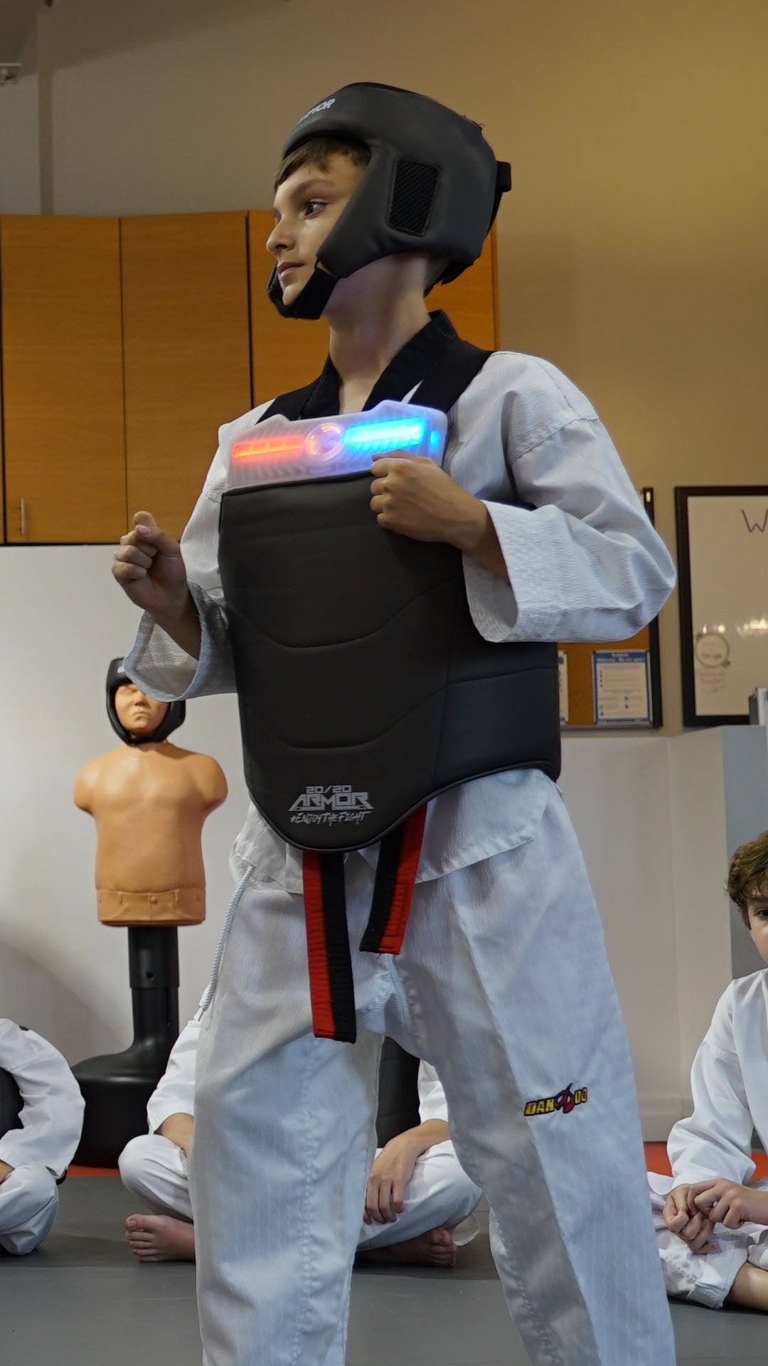 student wearing 2020 armor