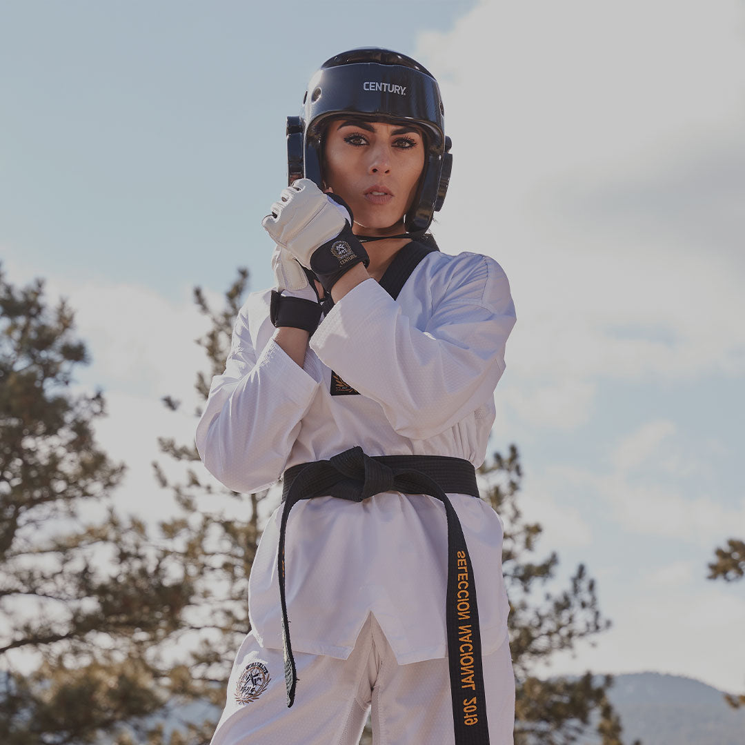 woman wearing martial artist gear