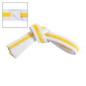 Adjustable Striped White Belt White Yellow