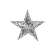 Iron-On Star Patches - 10 Pack 1" Silver