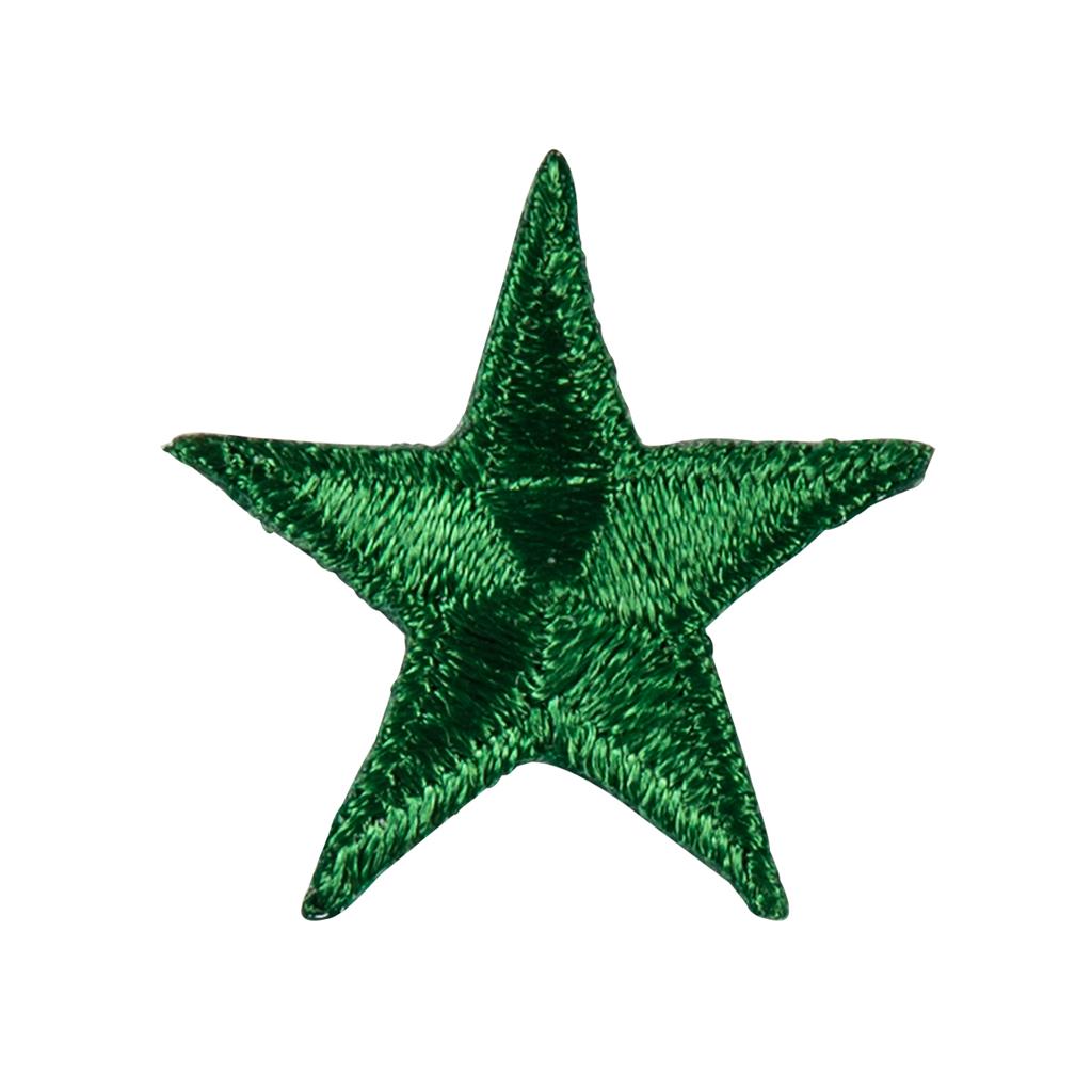 Iron-On Star Patches - 10 Pack 1" Green